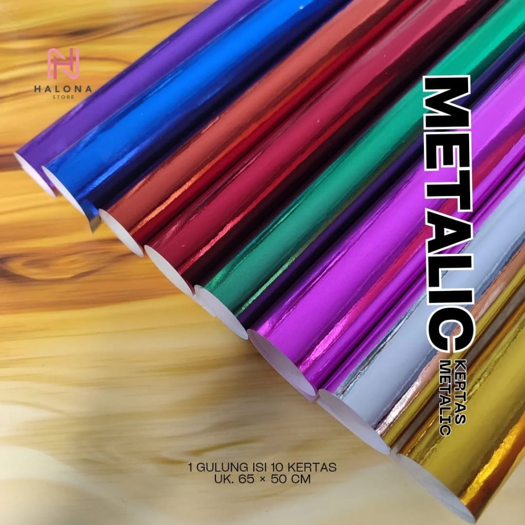 Jual [ 10 Lembar ] Kertas Metalik / Kertas Mas / Kertas Metalic /Kertas ...