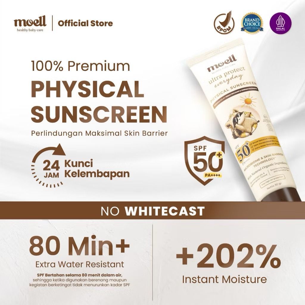 Jual MOELL Ultra Proctect Physical Sunscreen SPF 50 PA +++ | Shopee ...