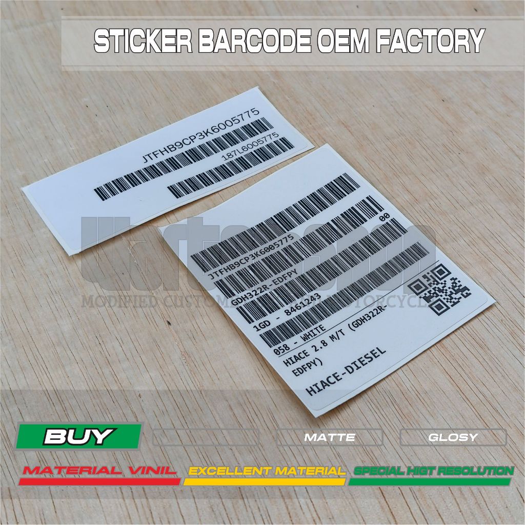 Jual STICKER BARCODE OEM TOYOTA HIACE | Shopee Indonesia
