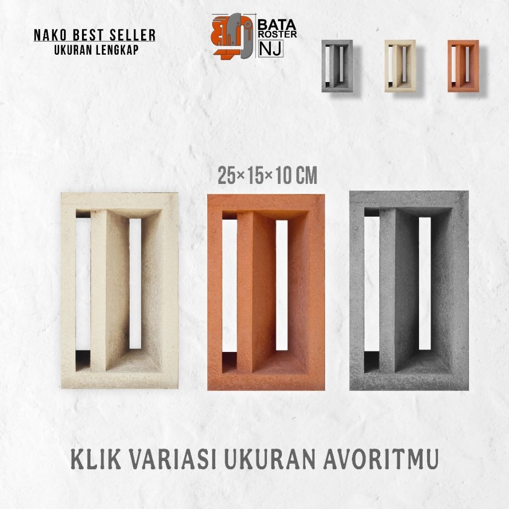 Jual BATA ROSTER NJ - Roster Beton Minimalis, Nako Panjang 25x15cm ...