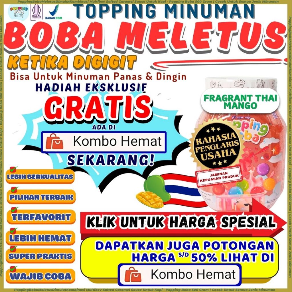 Jual PoppingBobaMeletusDimulutKombinasi Multibev Salted Caramel Sauce ...