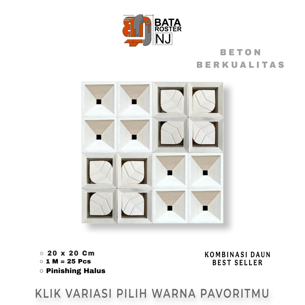 Jual BATA ROSTER NJ - Roster Beton Minimalis - Kombinasi Daun, Ukuran ...