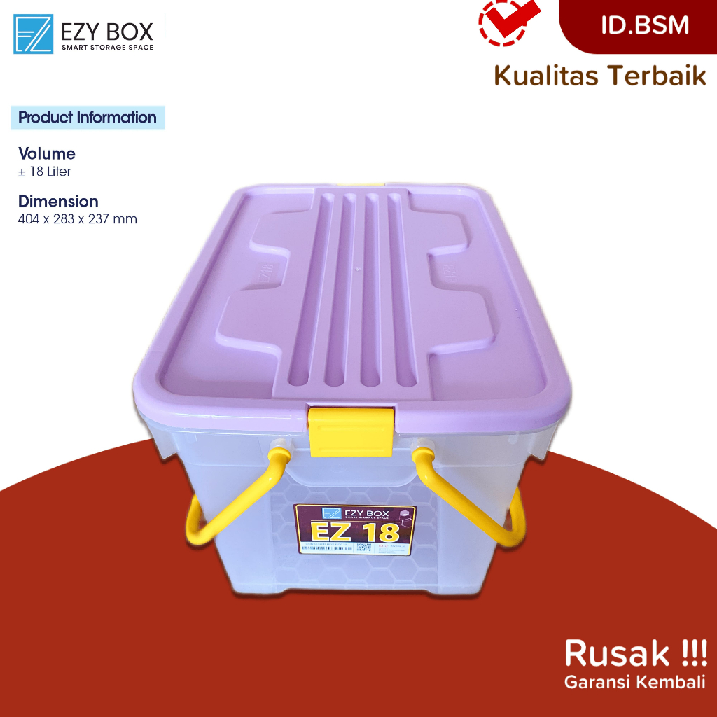 Jual BOX CONTAINER 18 LITER Ezy | Kotak Penyimpanan Barang Rumah Tangga ...