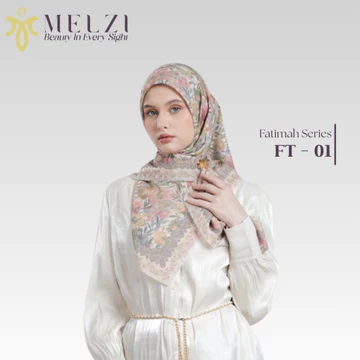 Melziscarf (FATIMAH SERIES) Premium Scraf Motif Voal Square Hijab Segi Empat Motif By MELZI