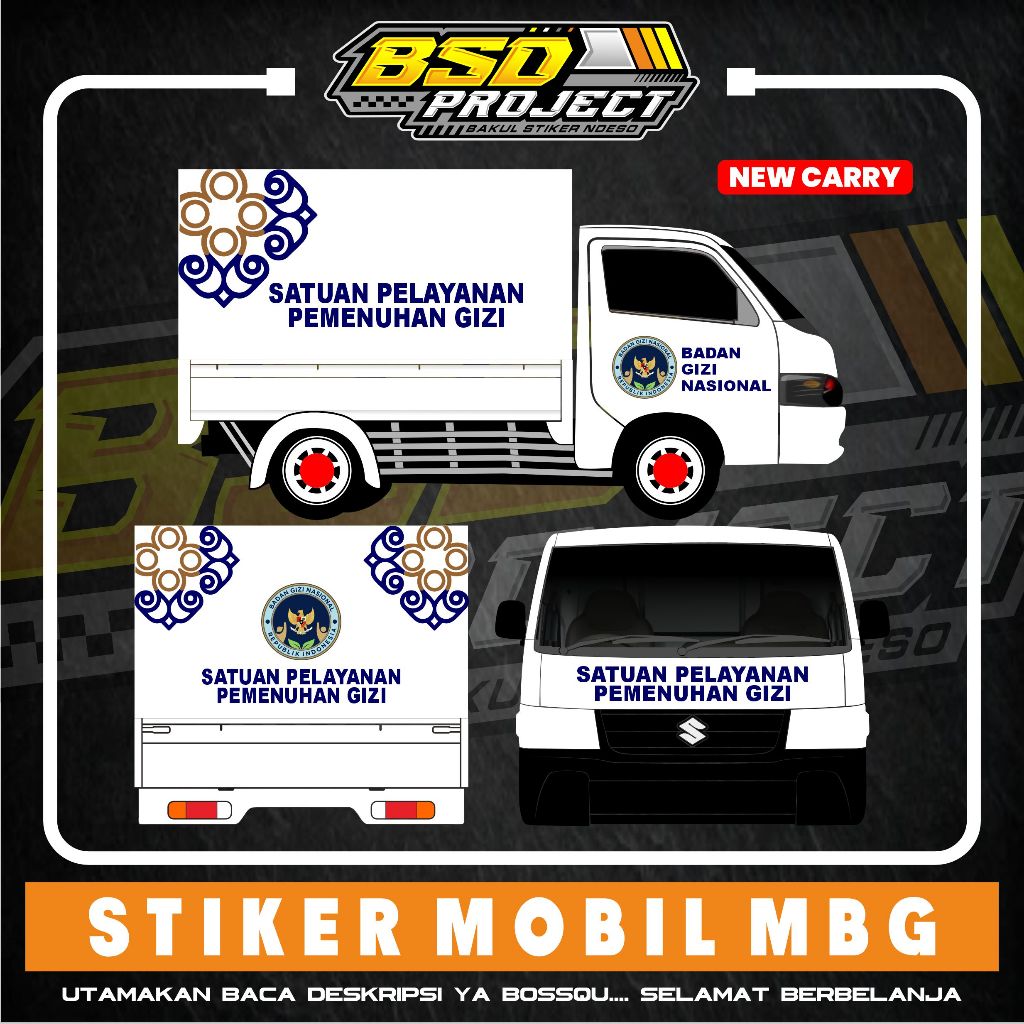 Jual Stiker Mobil MBG 1 Set stiker bgn mobil new carry mobil ...