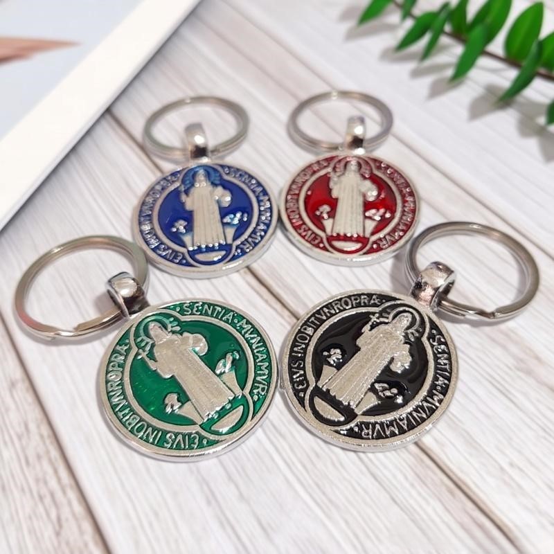 Gantungan Kunci Medali Benediktus Katolik Perlindungan Proteksi 3