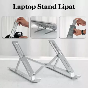 Stand Holder Laptop Portable Lipat Full Alumunium Multifungsi Anti Slip Untuk Laptop Notebook