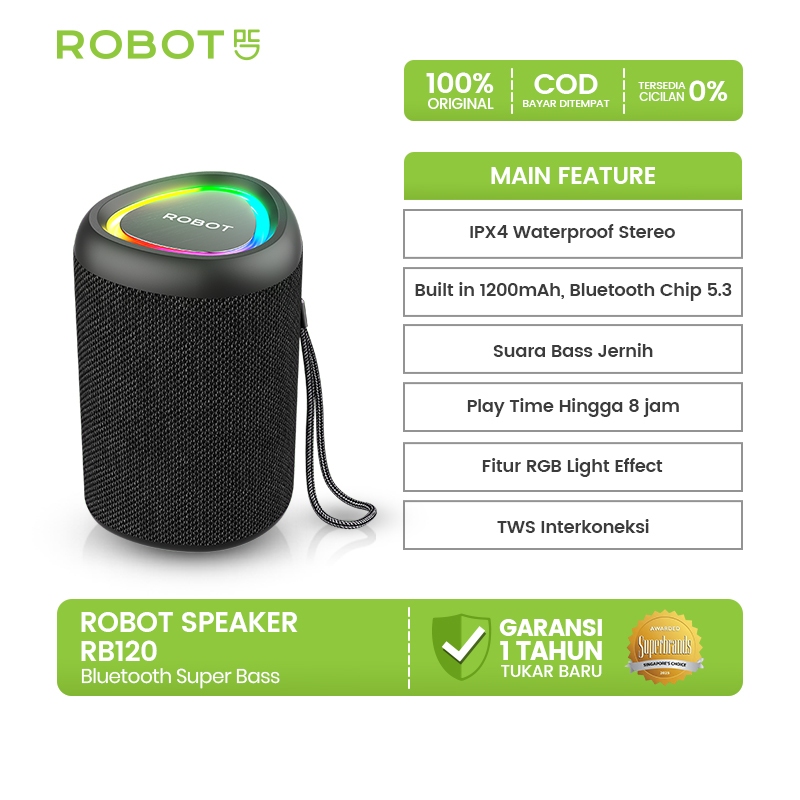 Jual ROBOT Speaker Bluetooth Super Bass Portable Tahan 8 Jam Pemutaran ...
