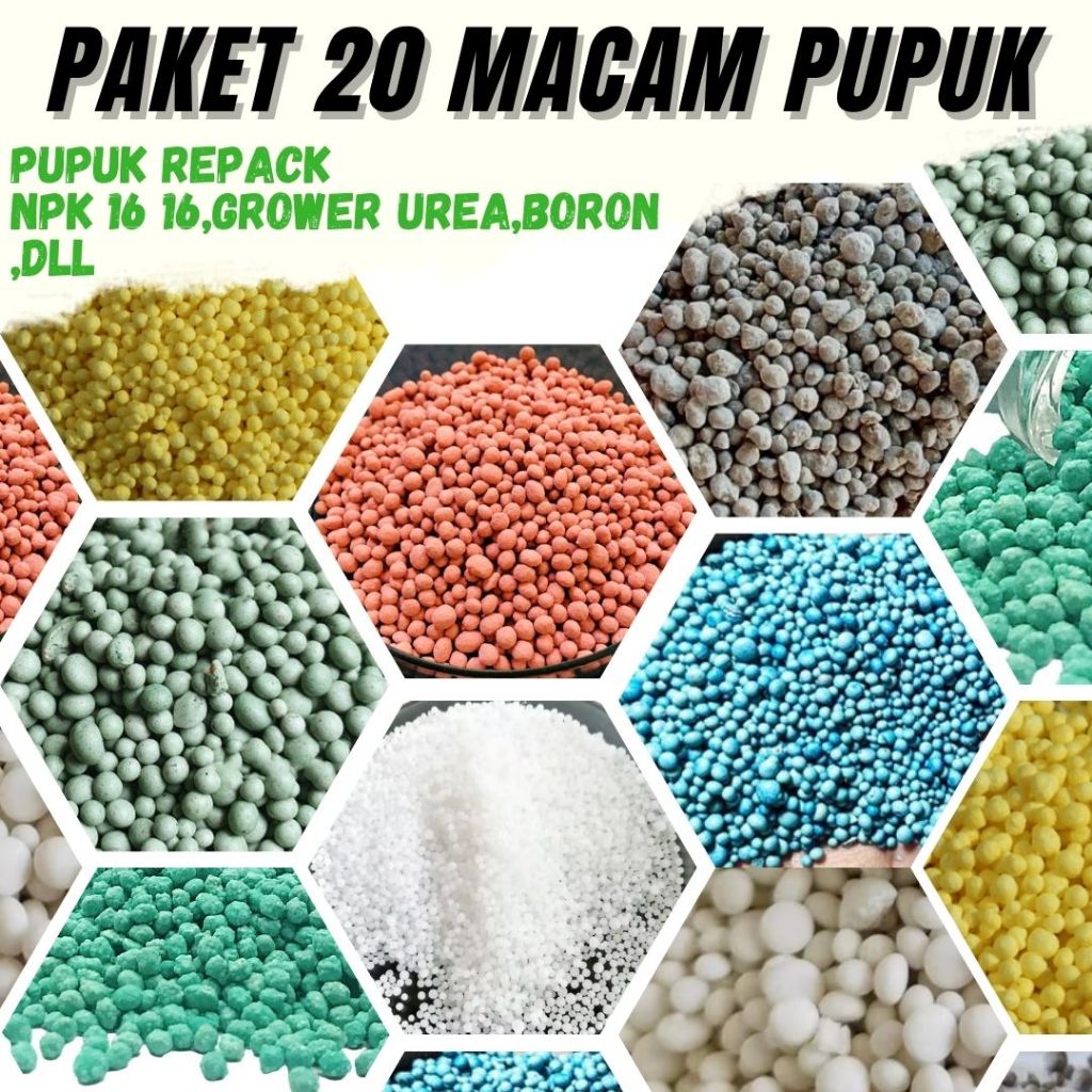 Paket 20 Jenis Pupuk Tanaman Lengkap Cocok untuk Pemula Pupuk Sayur Buah Bunga Hias Praktis & Murah