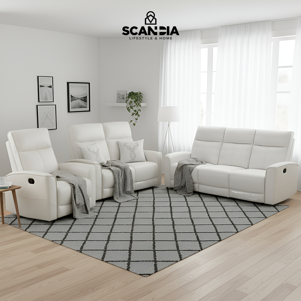 Jual SCANDIA Zyco Sofa Recliner Set Buff White -Kursi Santai Nyaman ...