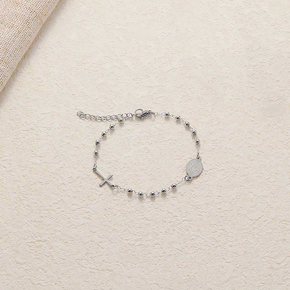 JELOOF Gelang Rosario Salib BISA UKIR | Garansi Antikarat