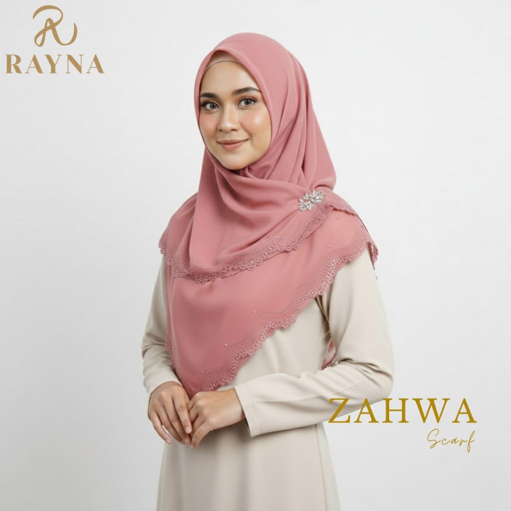 RAYNAHIJAB Zahwa Scarf Paris Japan Premium Bordir Kerancang Pinggir Hijab Pesta