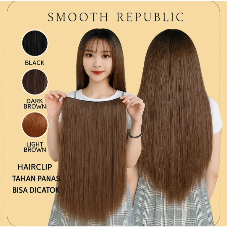 Jual Clip Rambut Lurus Panjang Premium Elegan, Hairclip Stylish Gaya ...