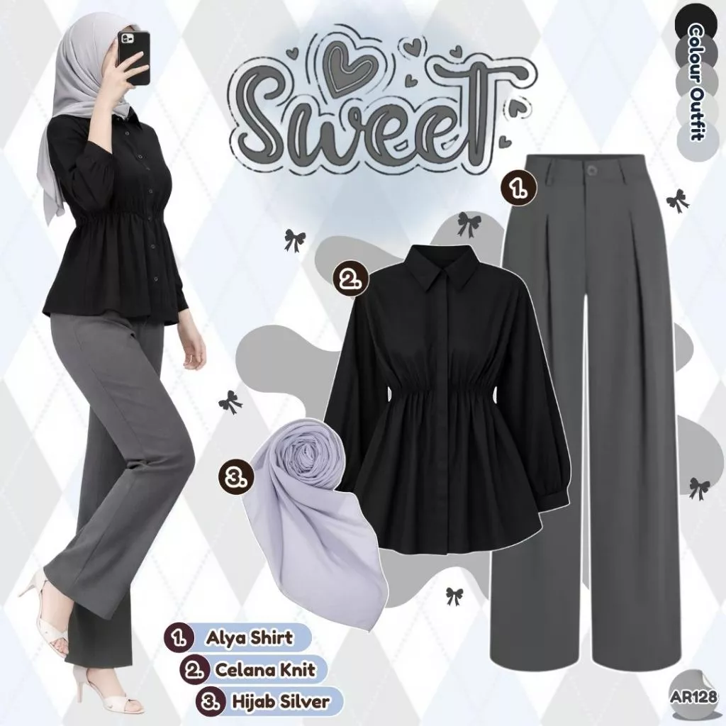 Korean Remaja OOTD 3in1 Set Hijab Elegan