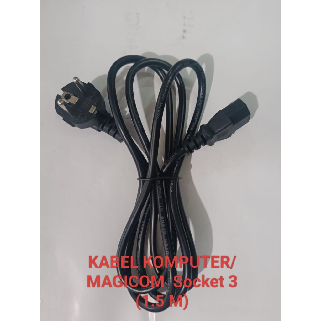Jual kabel power komputer 3 socket/Magicom/rice cooker/panci listrik ...