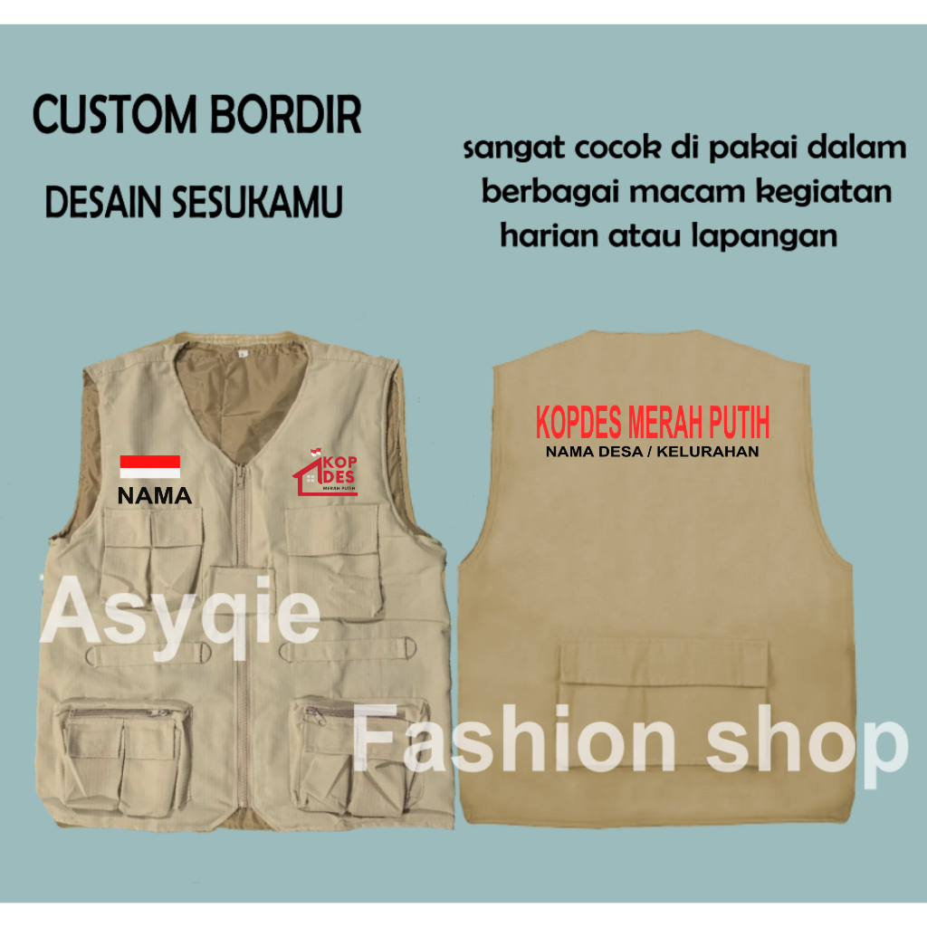 Jual rompi custom bordir rompi KOPDES MERAH PUTIH rompi tactical rompi ...