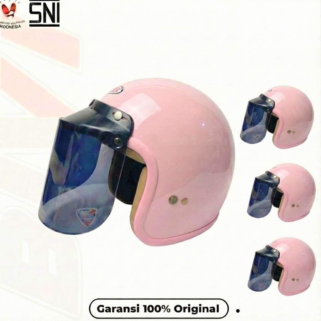 Helm Bogo Bivi Premio List Warna Polos Half Face Sni Pria-wanita Dewasa Hijab - foto 4