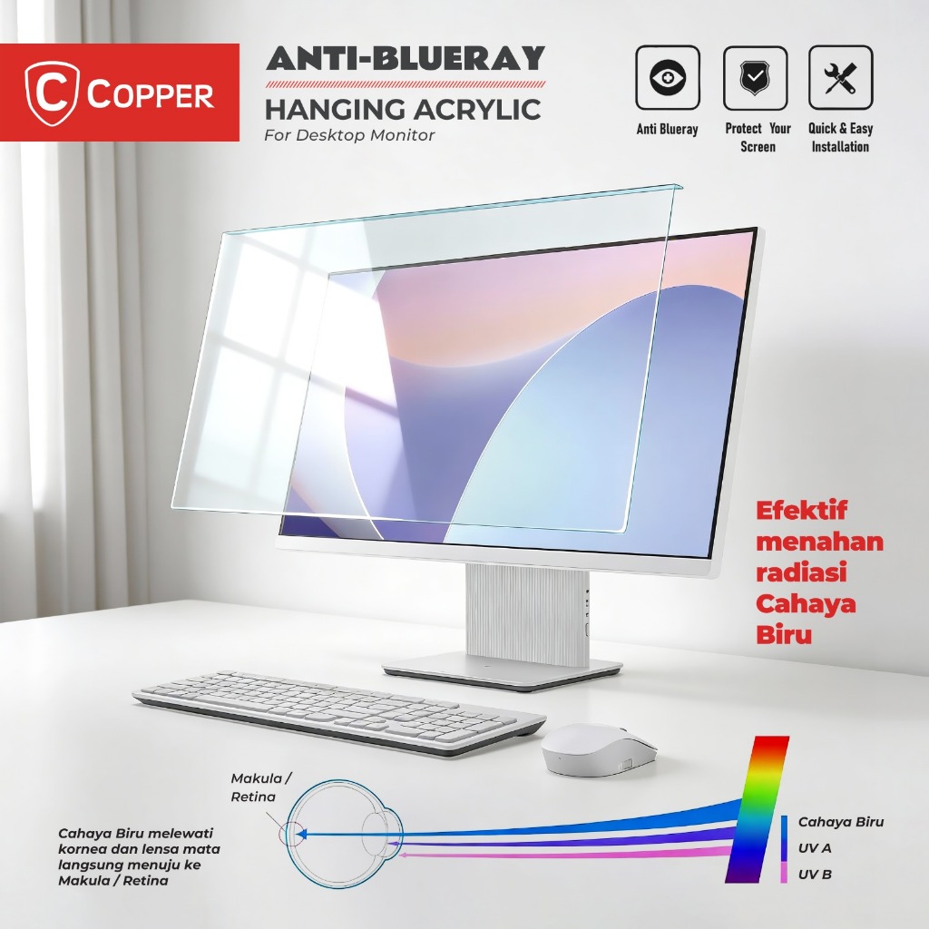 Jual COPPER – Hanging Acrylic Screen Protector Anti Blue Light ...
