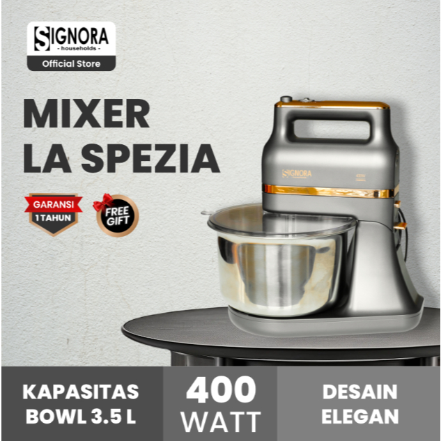 Jual Signora Stand Mixer La Spezia, Kapasitas 250 Gr , Bowl 3,5 Lt ...