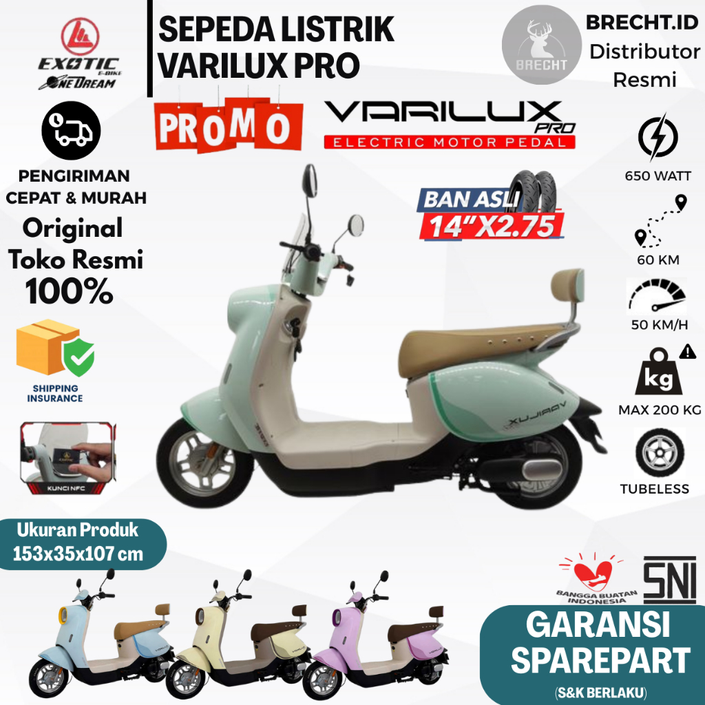 Sepeda Listrik Exotic Varilux Pro 650 Watt Electric E BIKE Garansi Resmi READY STOCK