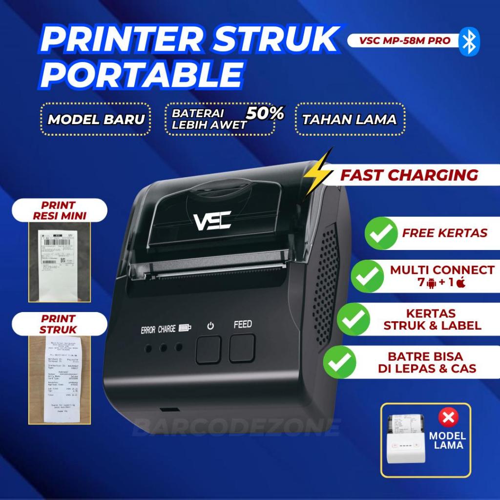 Jual MOBILE PRINTER BLUETOOTH VSC MP-58M PRO WHITE,BLACK EDITION RPP02N ...