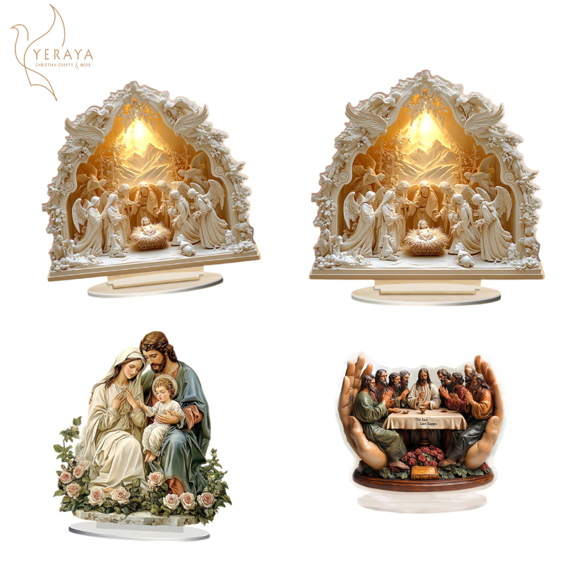 Hiasan Dekorasi Meja Souvenir Rohani Pajangan Akrilik 2D