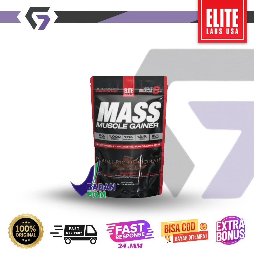 Jual ELITE LABS Mass Muscle Gainer 2lb Menambah Massa Otot Protein ...