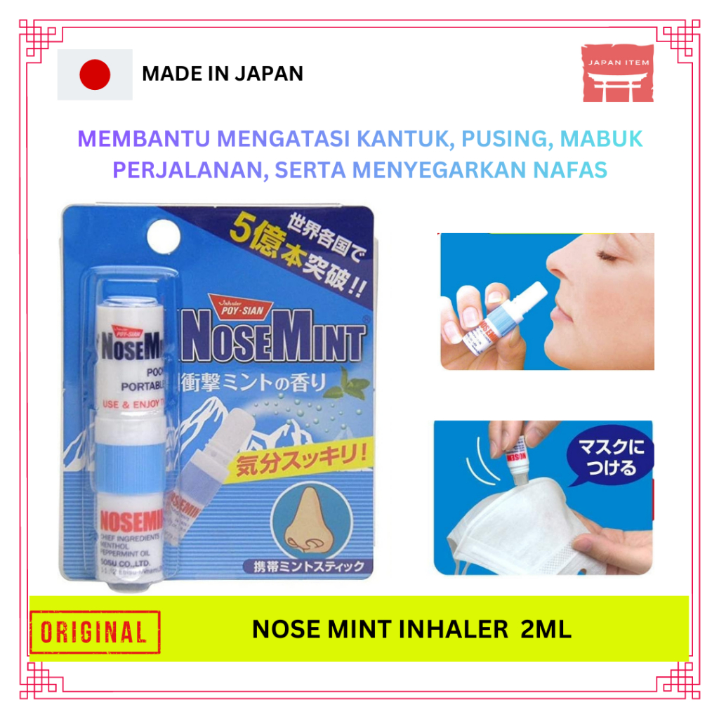 Jual Nose mint inhaler 2ml membantu menyegarkan nafas inhaler original ...