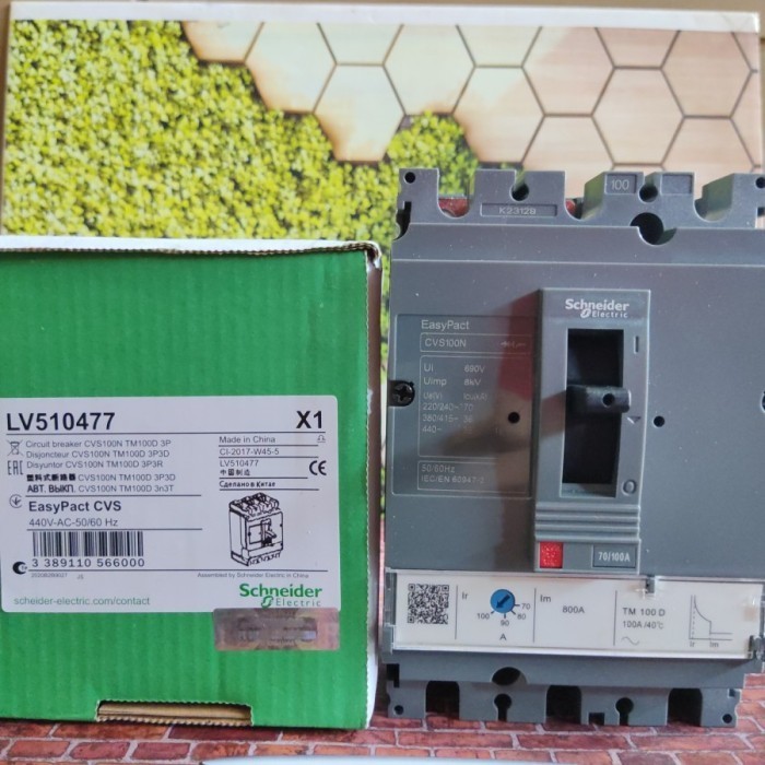Jual MCCB Breaker CVS100N 3P 100A 50ka 3Pole CVS 3Phase 3 POLE 3 PHASE ...