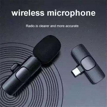 MS K8 Mic Wireless Clip On Konten Kreator Microphone Lavalier HP USB Type C Plug Play