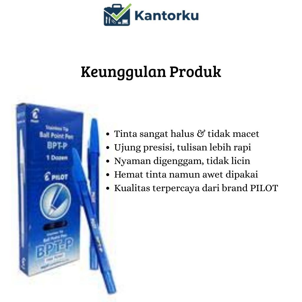 Jual Pulpen Bolpoint Pilot BPT - P / BPTP Asli PILOT BTP Warna BIRU ...