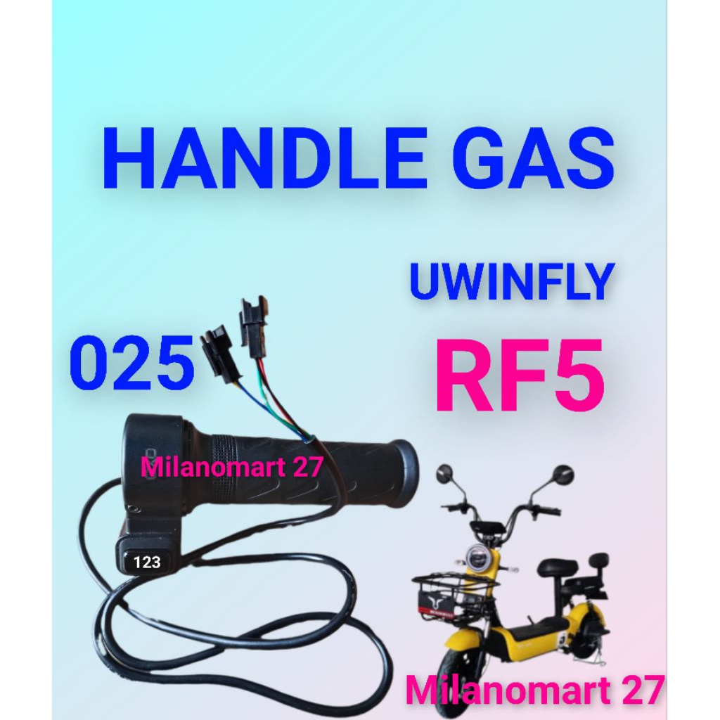 Jual handle gas sepeda listrik uwinfly RF5 throttle gas sepeda listrik ...