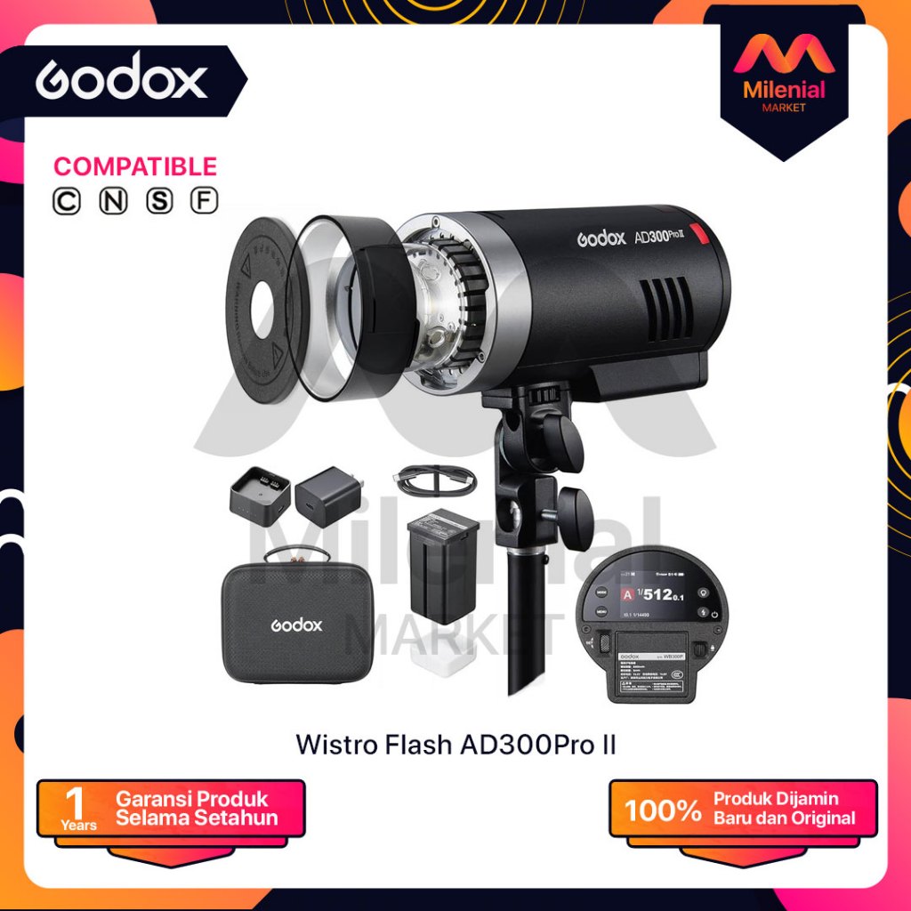 Jual Godox Ad300 Pro Godox Ad 300 Pro Godox Ad300pro 300W portable ...