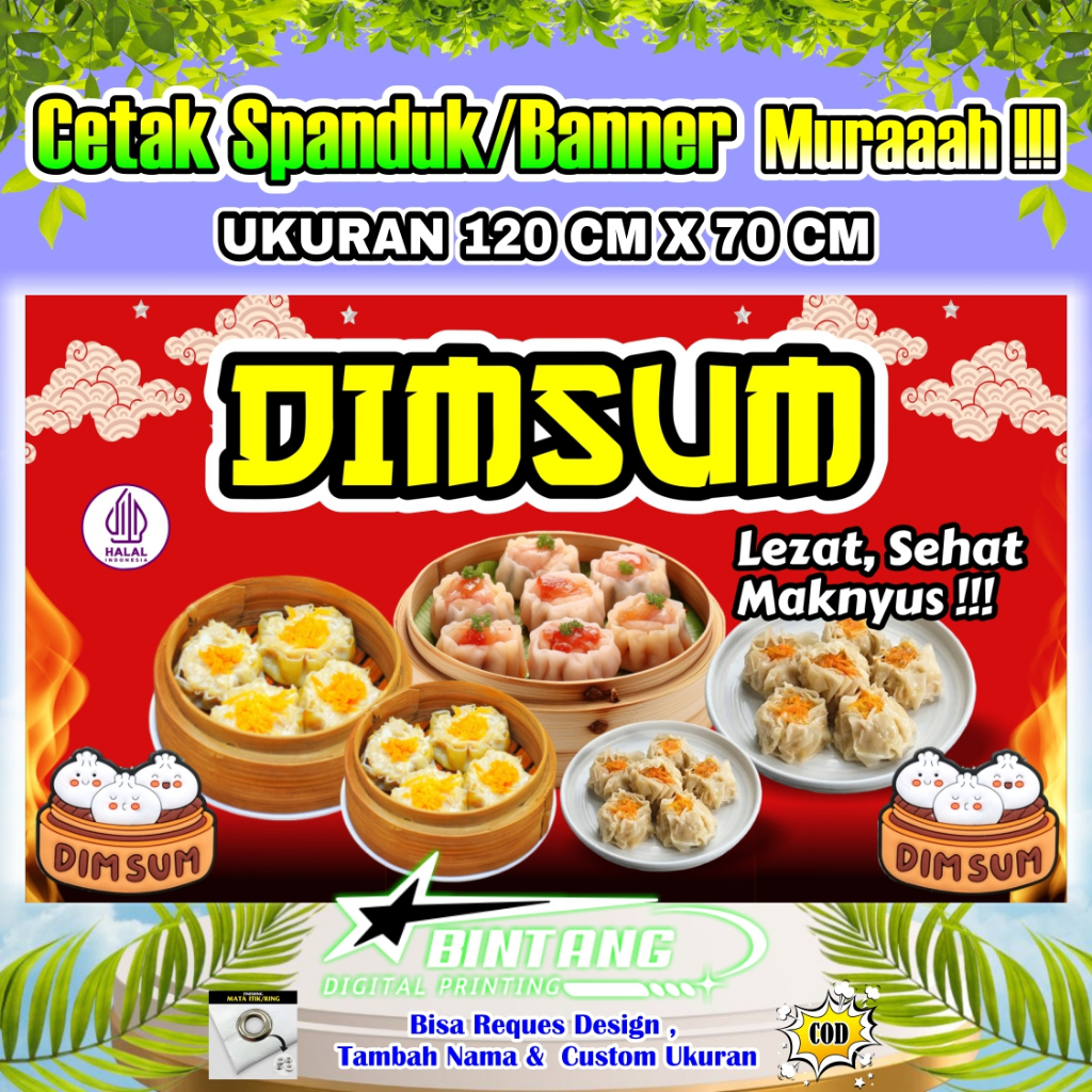 Jual Spanduk Banner Dimsum Ukuran 120 cm x 70 cm | Shopee Indonesia