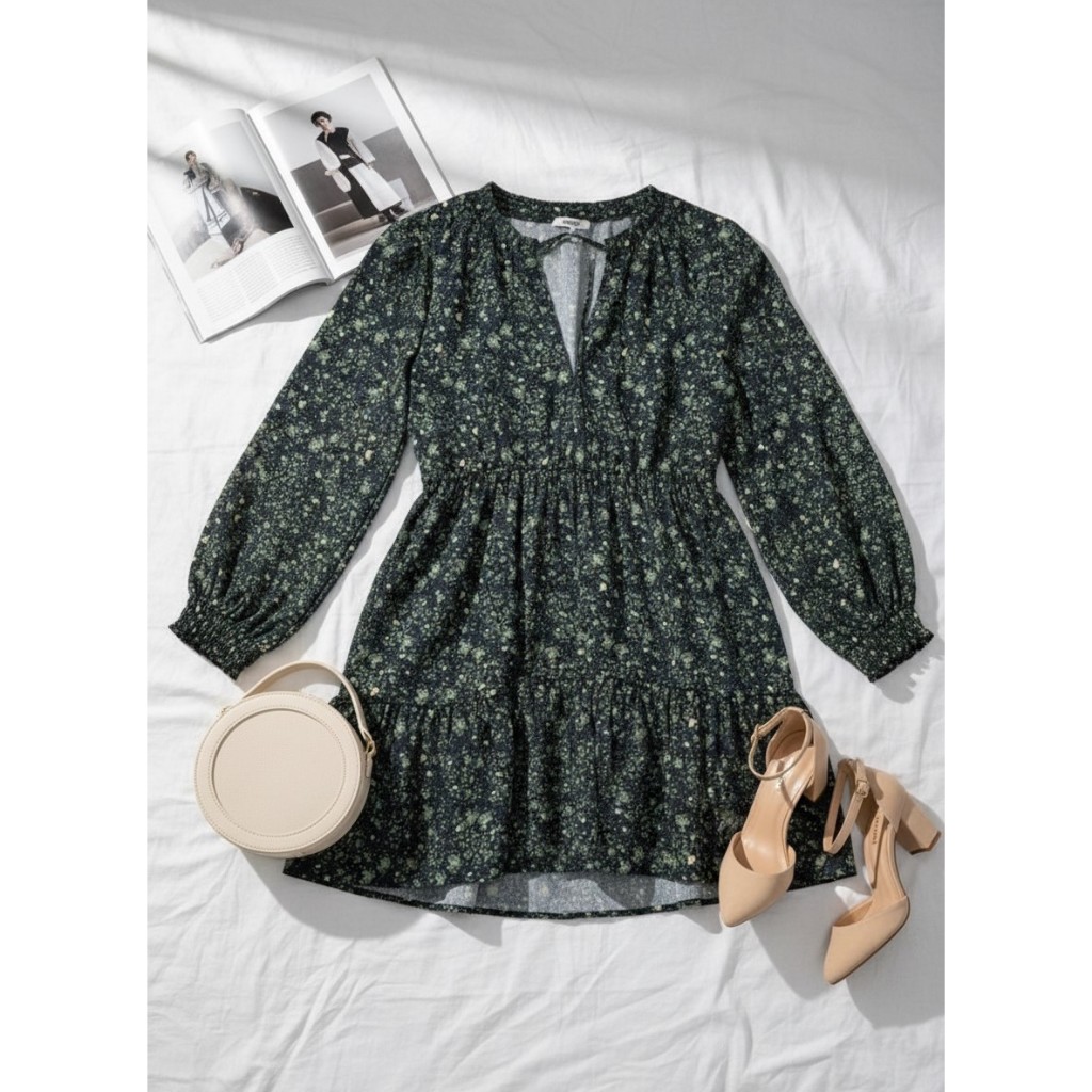 Jual DRESS MINI WANITA KASUAL HIJAU | Shopee Indonesia