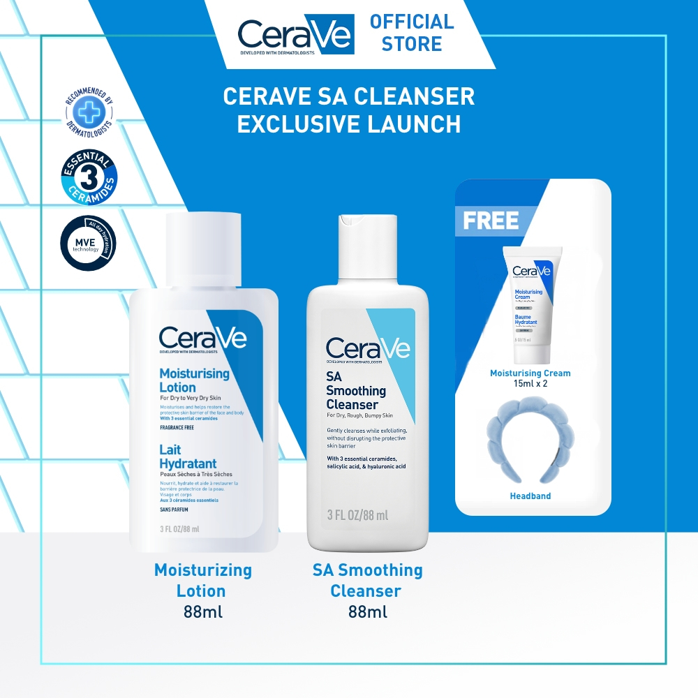 CeraVe SA Cleanser Exclusive Launch - FREE Headband & Extra Moisturizer