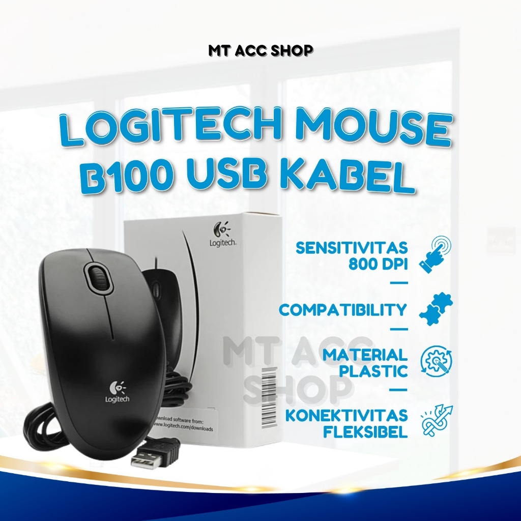 MOUSE USB B100 LOGITECH - NERO - Usb Informatica