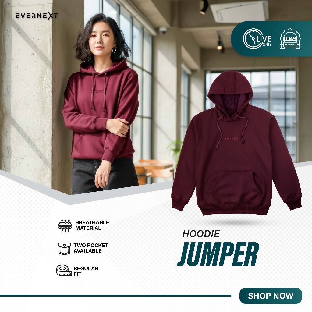 Jual Evernext - Jaket Polos Pria Wanita Pullover Hoodie Pria Sweater ...