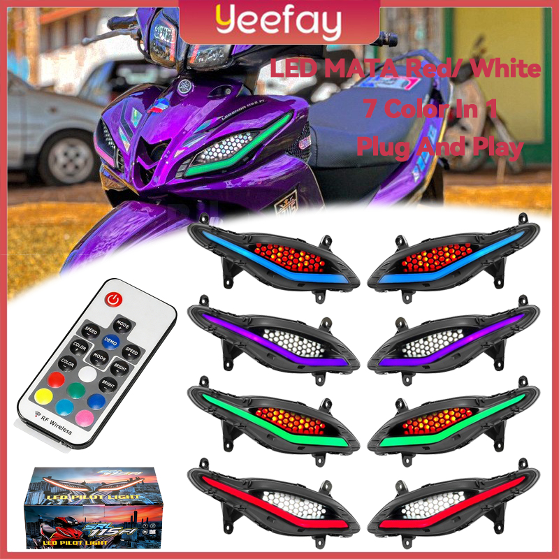 zhipat lampu alis 7 warna motor lampu gaban jupiter z1 /YAMAHA SRL115fi Putih Merah pilot 115cc 2011-2023 zjc