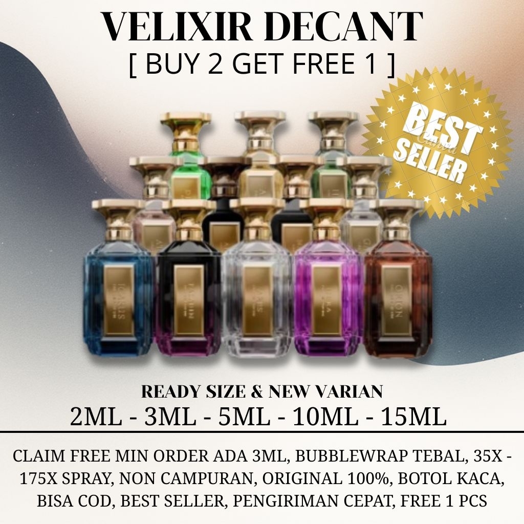 Jual [BELI 2 GRATIS 1] Decant Velixir Parfum All Varian Best Seller ...