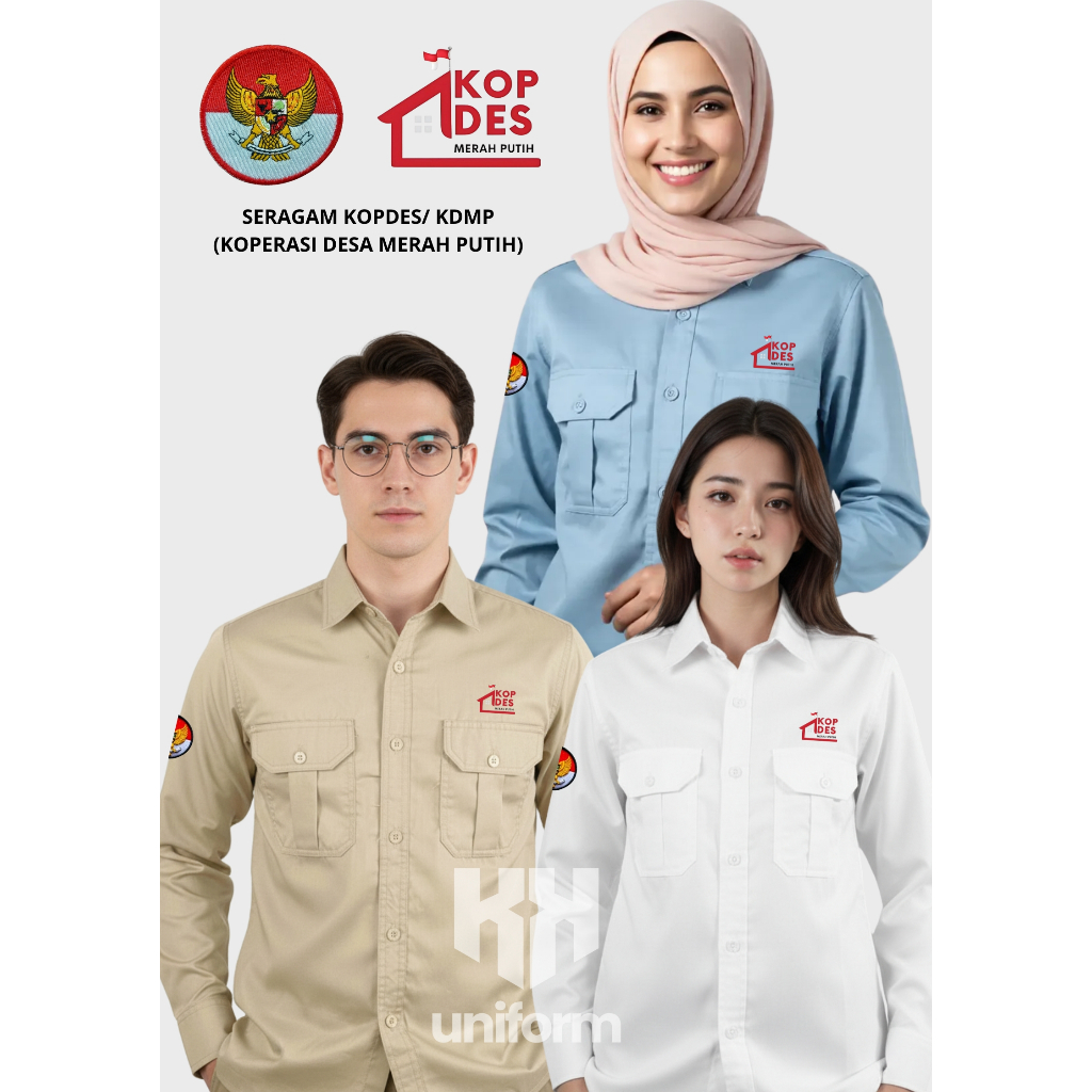 Jual Seragam Koperasi Desa Merah Putih, Baju KDMP Kopdeskel Bisa ...