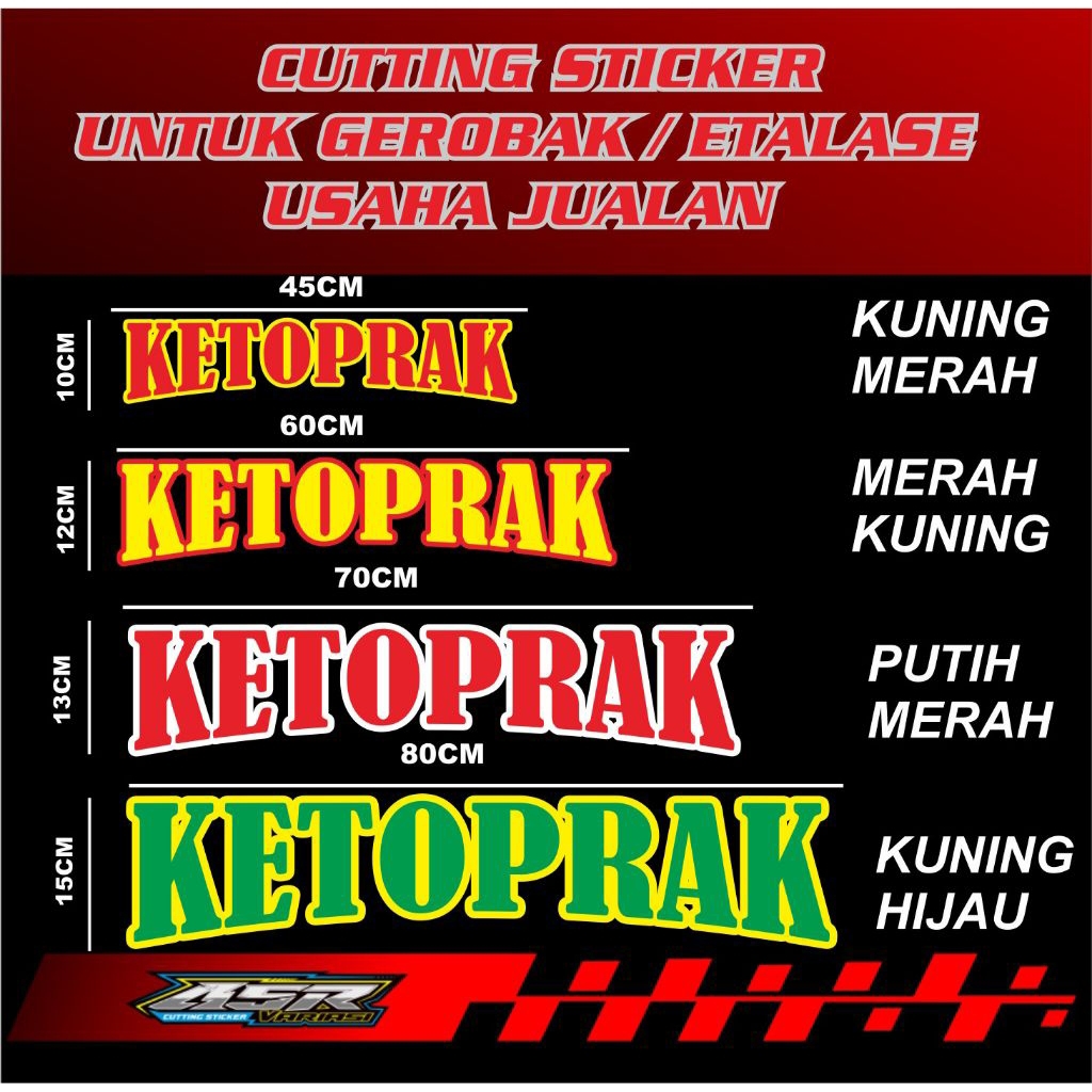 Jual sticker gerobak usaha jualan, Cutting sticker tulisan ketoprak ...