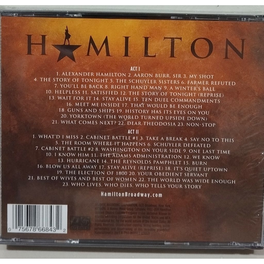 Jual CD HAMILTON Original Broadway Cast Recording An American Musical ...