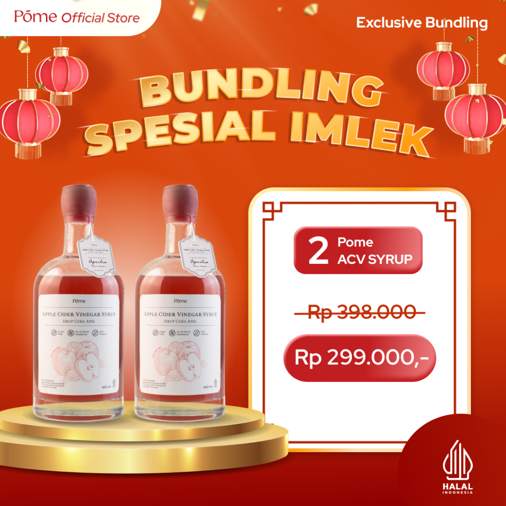 Jual Bundling Spesial Imlek | 2 Pome Apple Cider Vinegar Syrup (ACV ...