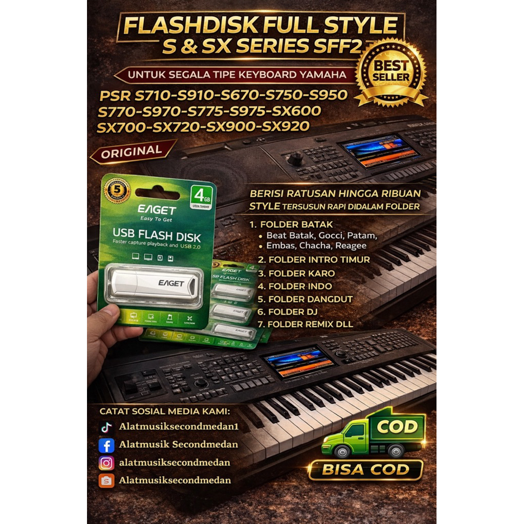 Jual Flashdisk Style Keyboard Premium Lengkap Yamaha PSR S/SX Series ...
