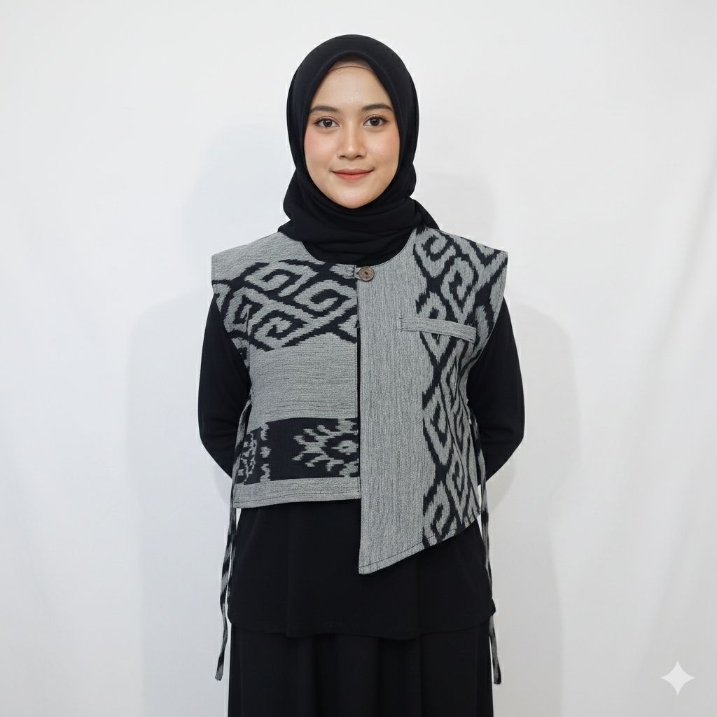 Jual ATASAN ROMPI TENUN KOREA MOTIF TORAJA WARNA ABU ABU | Shopee Indonesia