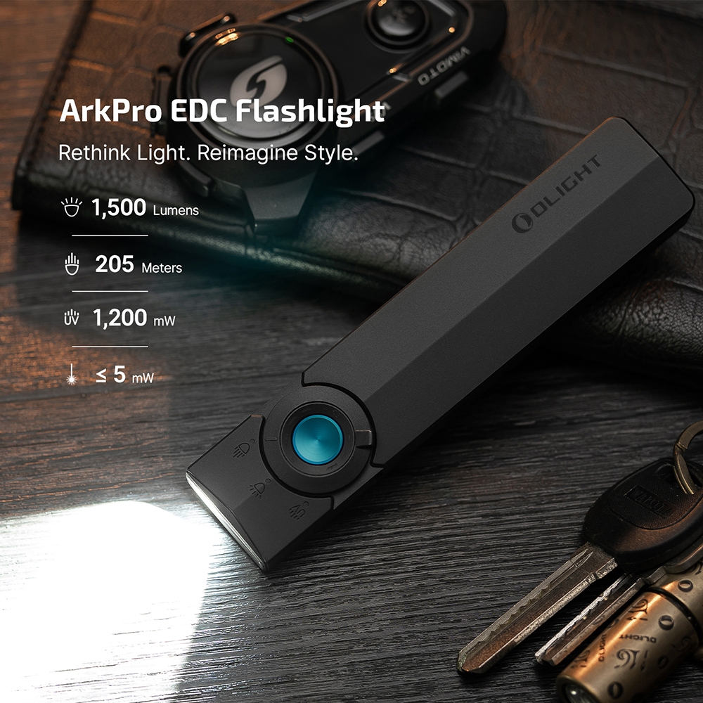 Jual OLIGHT ArkPro Flat EDC Flashlight 1500LM UV Green Laser Senter USB ...