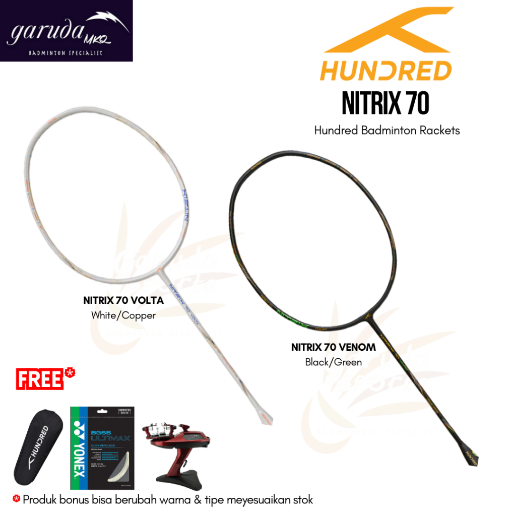 Jual RAKET BADMINTON HUNDRED NITRIX 70 Volta / HNDRD NITRIX 70 Venom ...