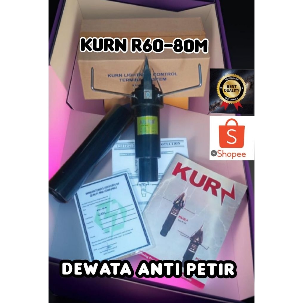Jual penagkal petir KURN R60-80meter original box coklat | Shopee Indonesia