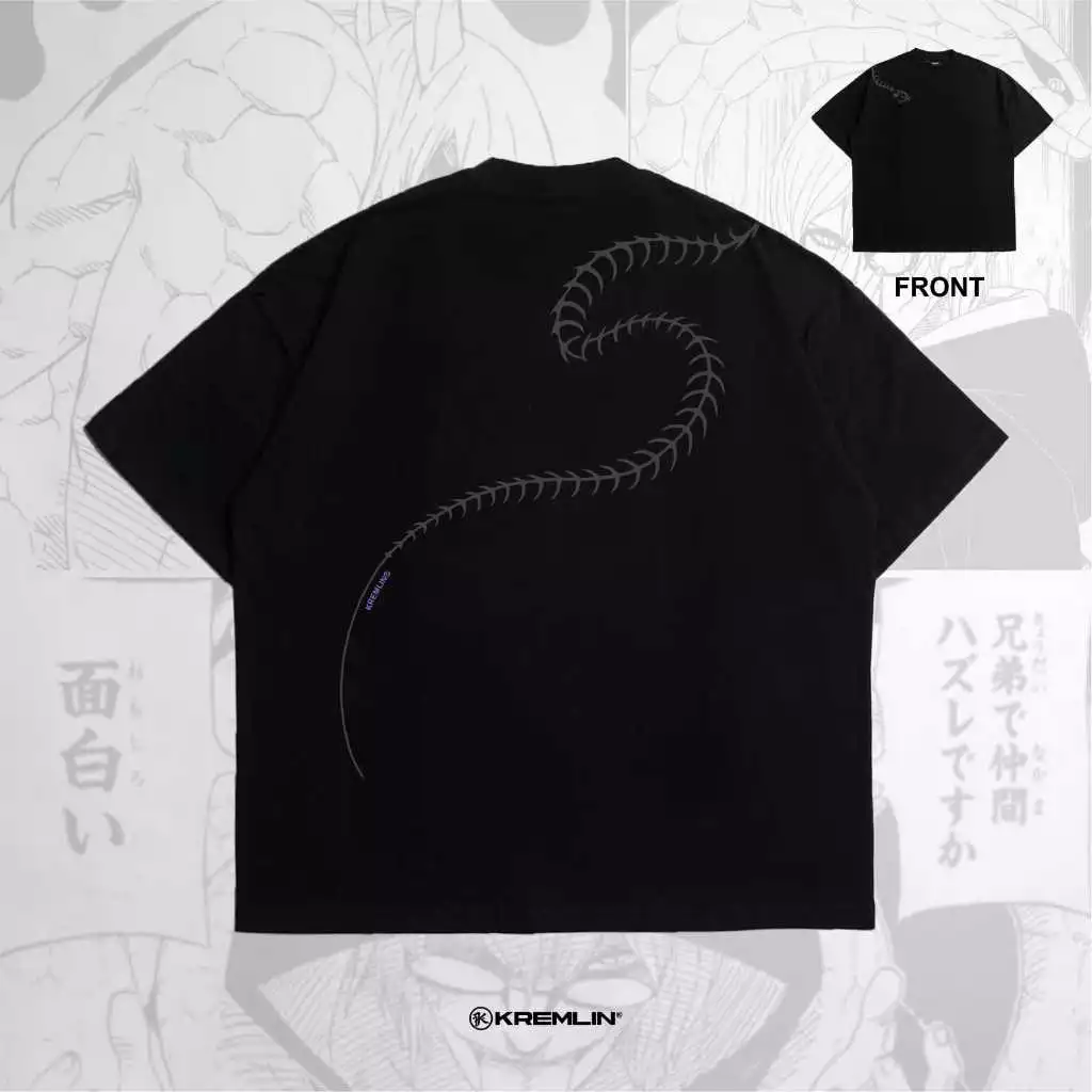 KREMLIN Oversize T-Shirt Kabuto Anime Xperimental Black Premium - Kaos Oversize